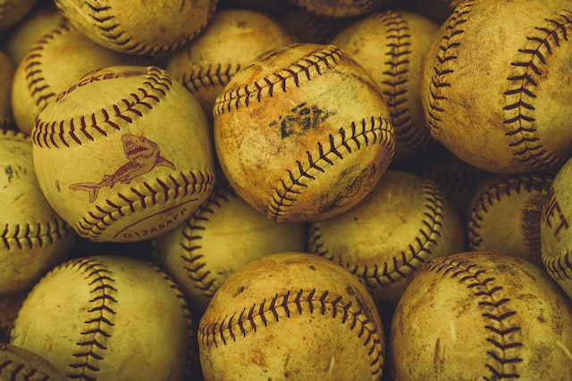 Pile of softballs.
