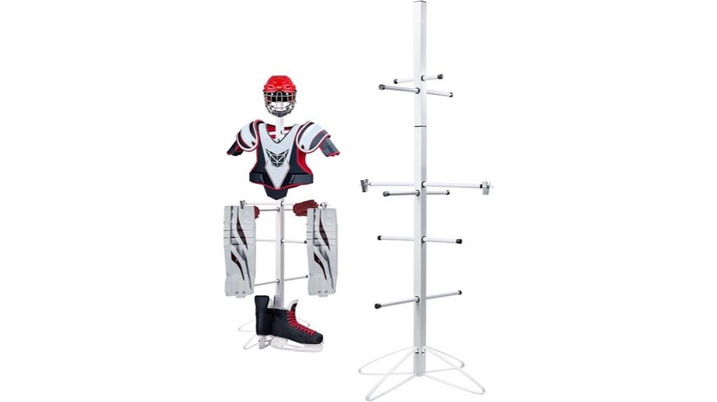adjustable hockey gear rack