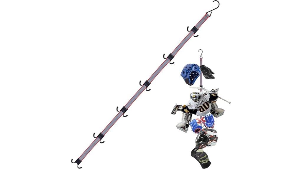 adjustable hockey gear rack