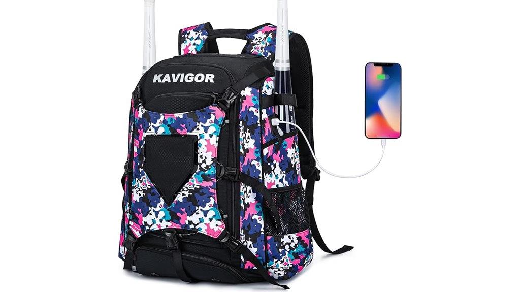 baseball bag with tech features