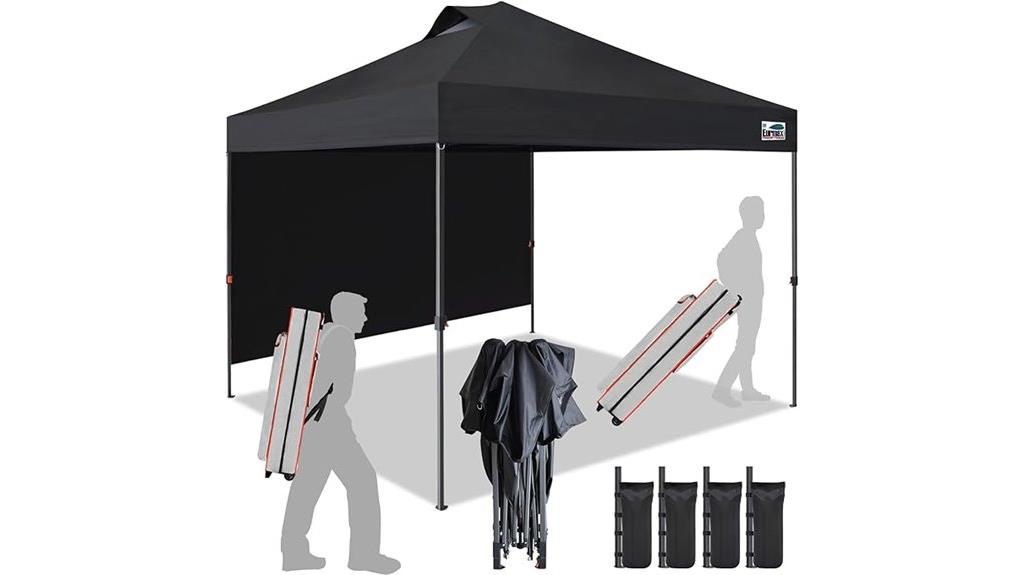black 10x10 canopy tent