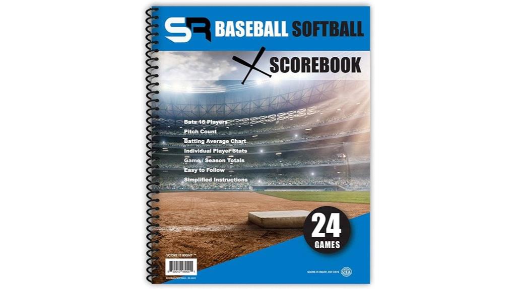 blue sports scorebook