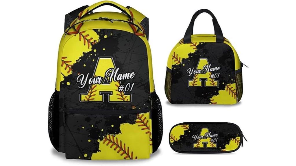 custom girls backpack set