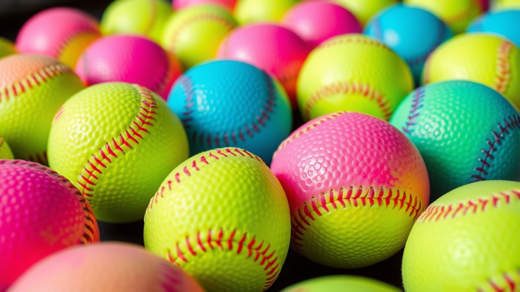 dimpled softball training balls