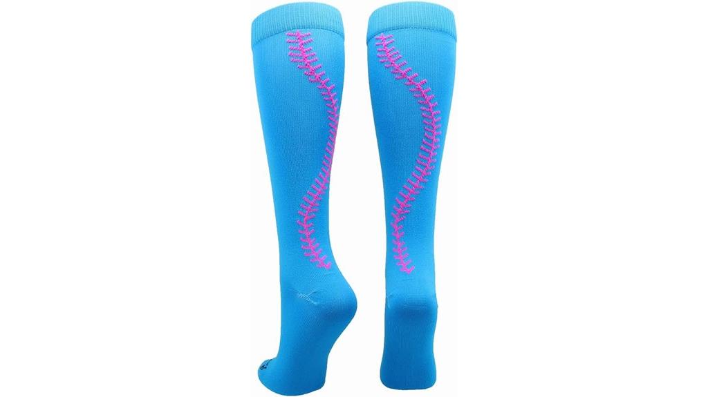 girls softball sock stitches