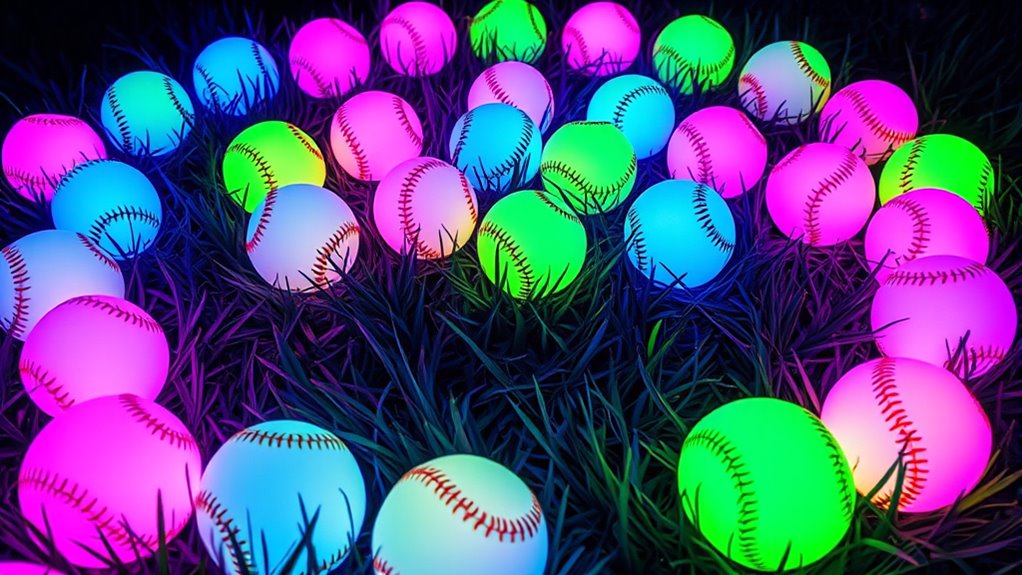 glowing softballs for night play