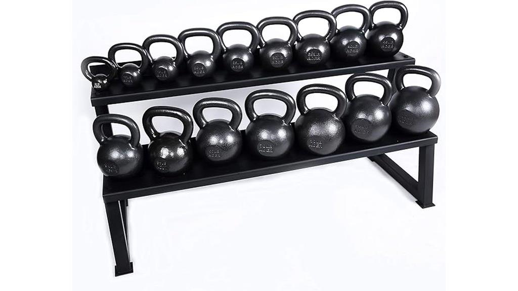 kettlebell set with rack