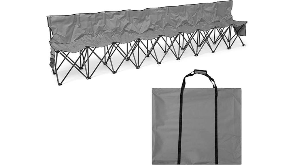 nine person folding soccer bench