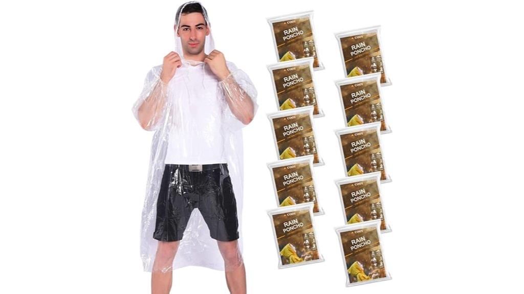 pack of 10 rain ponchos