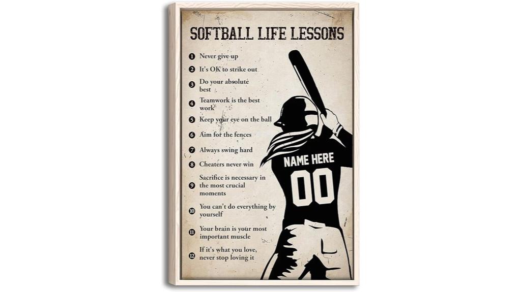 personalized girl s softball wall art