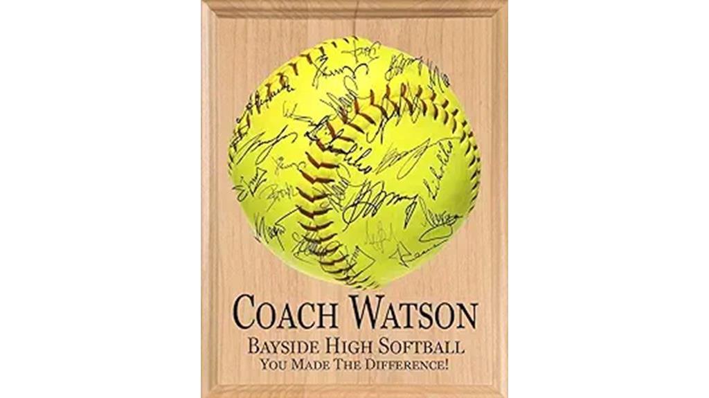 personalized softball coach plaque