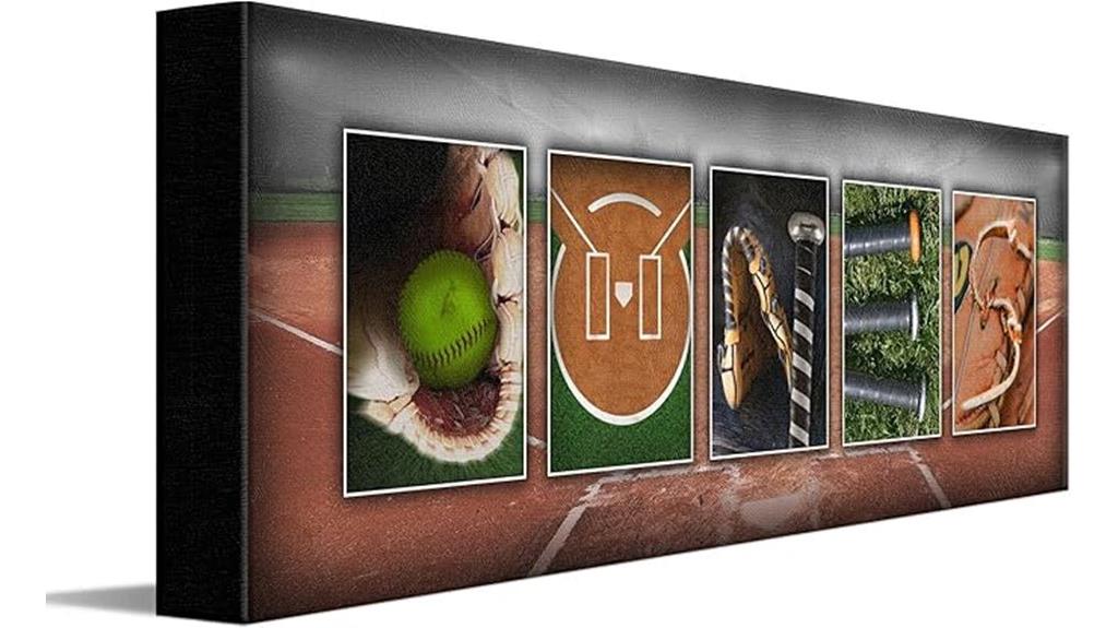 personalized softball wall art