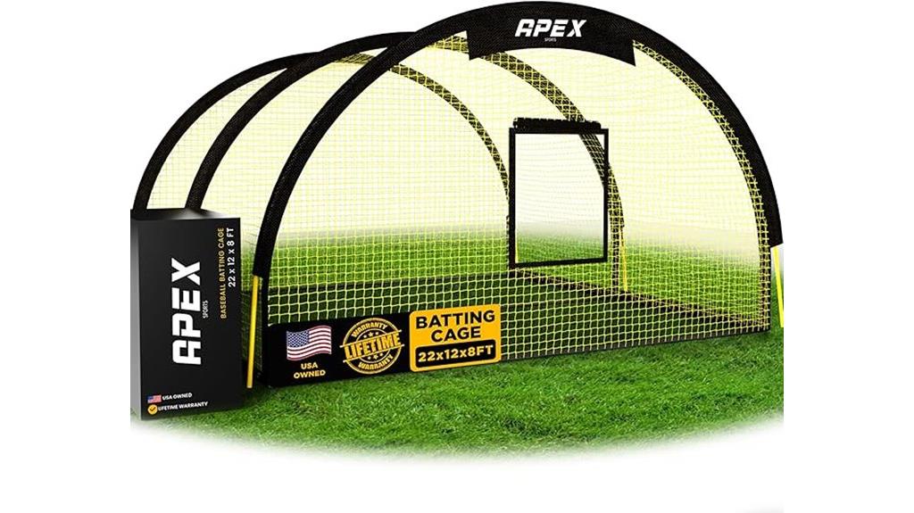 portable batting cage with pitching machine