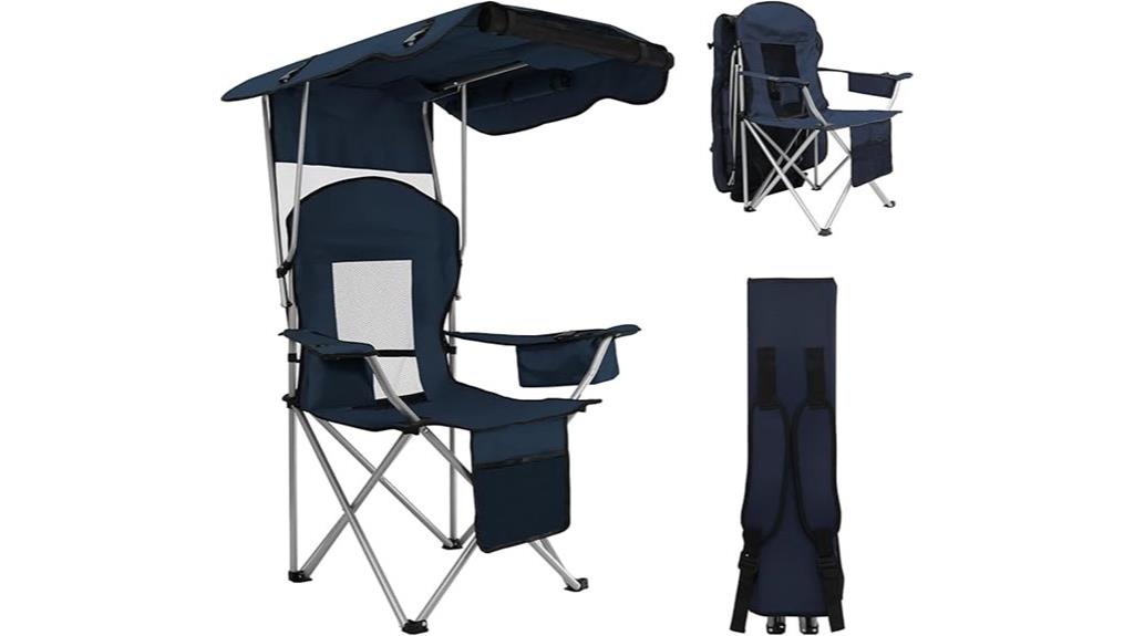portable camping chair with canopy