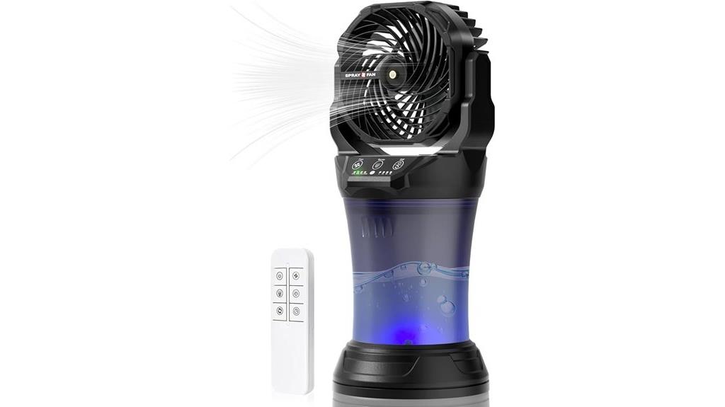 portable misting fan with battery