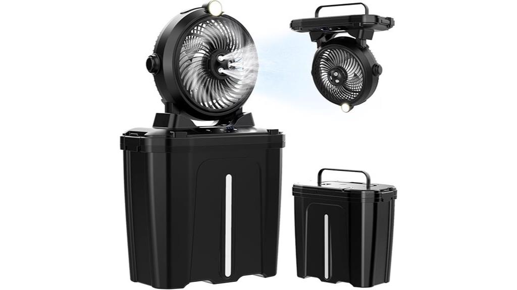 portable misting fan with bucket