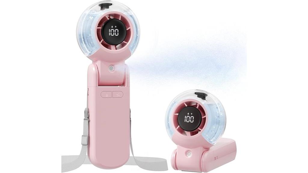 portable misting fan with led