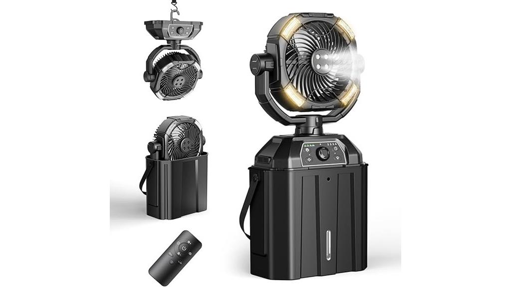 portable misting fan with power