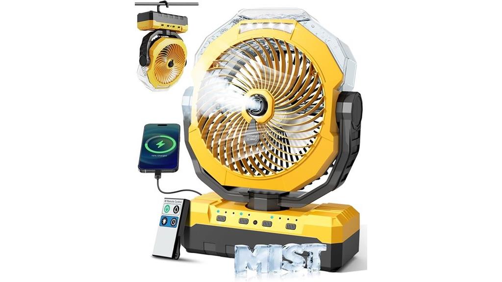 portable misting fan with rechargeable battery