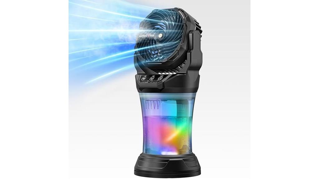 portable misting fan with remote