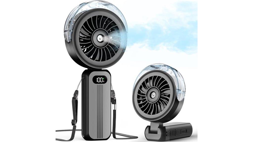 portable rechargeable misting fan