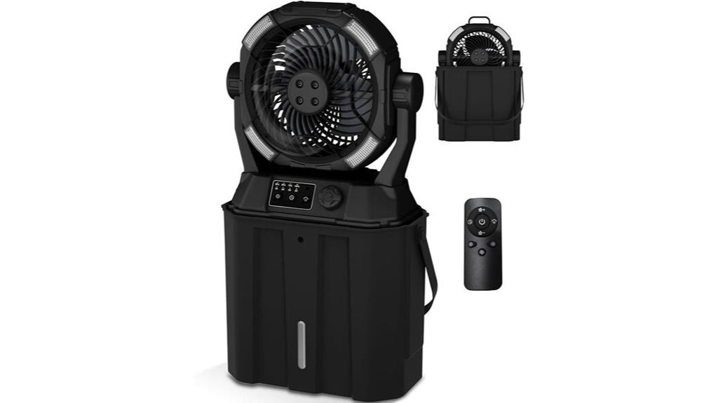 portable rechargeable misting fan