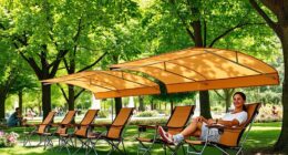 portable shaded outdoor seating