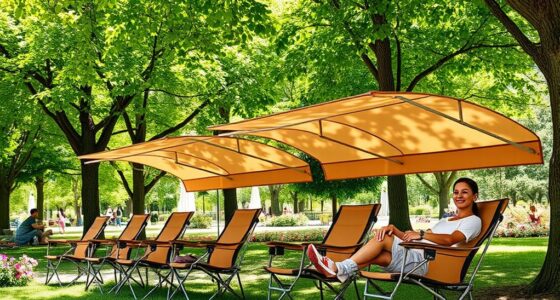 portable shaded outdoor seating