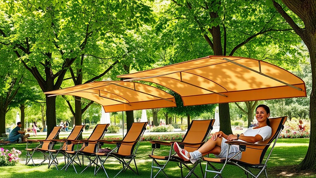 portable shaded outdoor seating