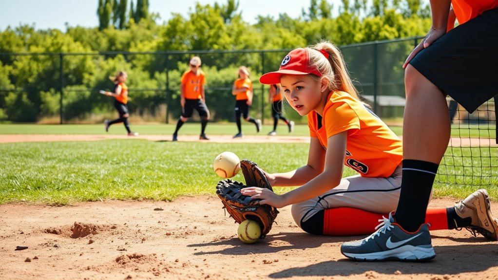 proper ground ball fielding