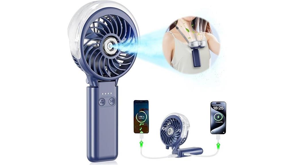 rechargeable hand fan with misting