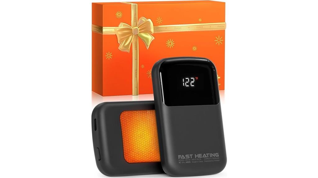 rechargeable hand warmers display