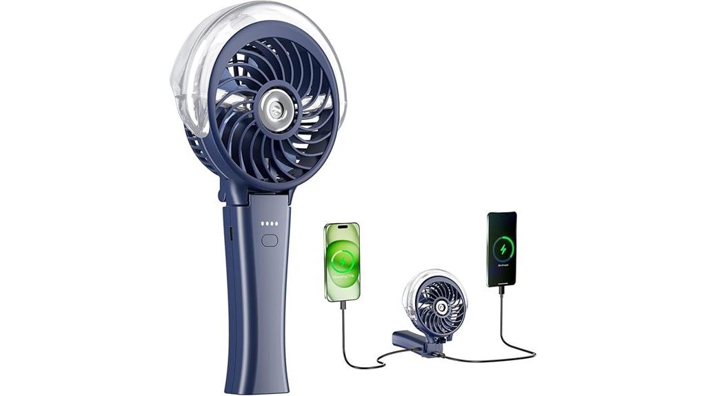 rechargeable misting fan with battery