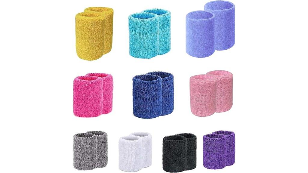 set of ten wrist sweatbands