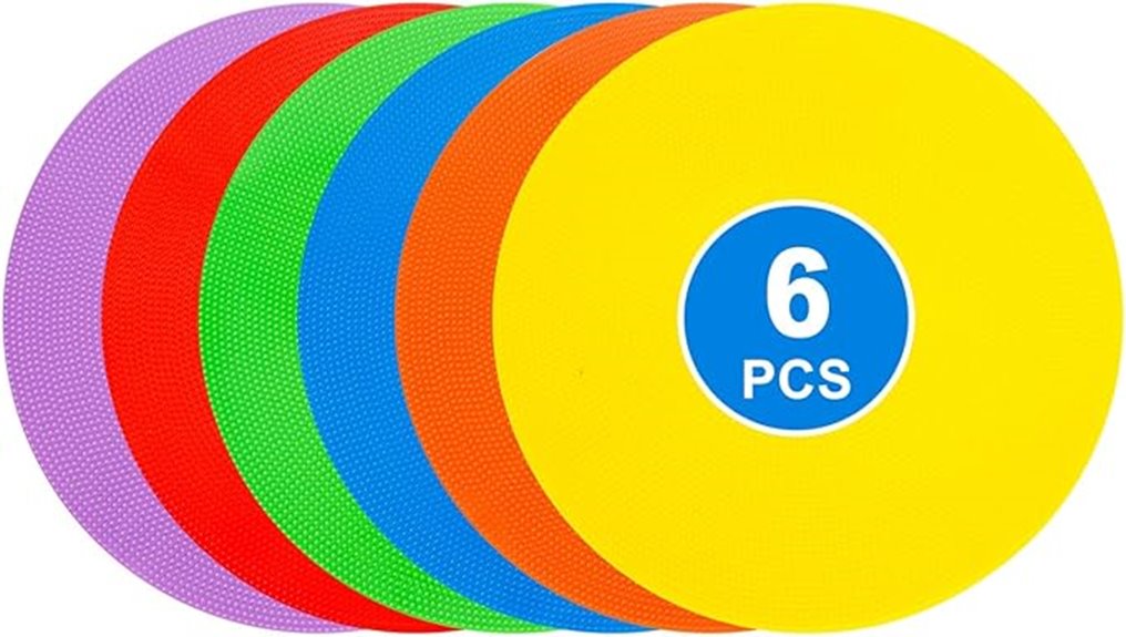 six 9 inch flat field cones