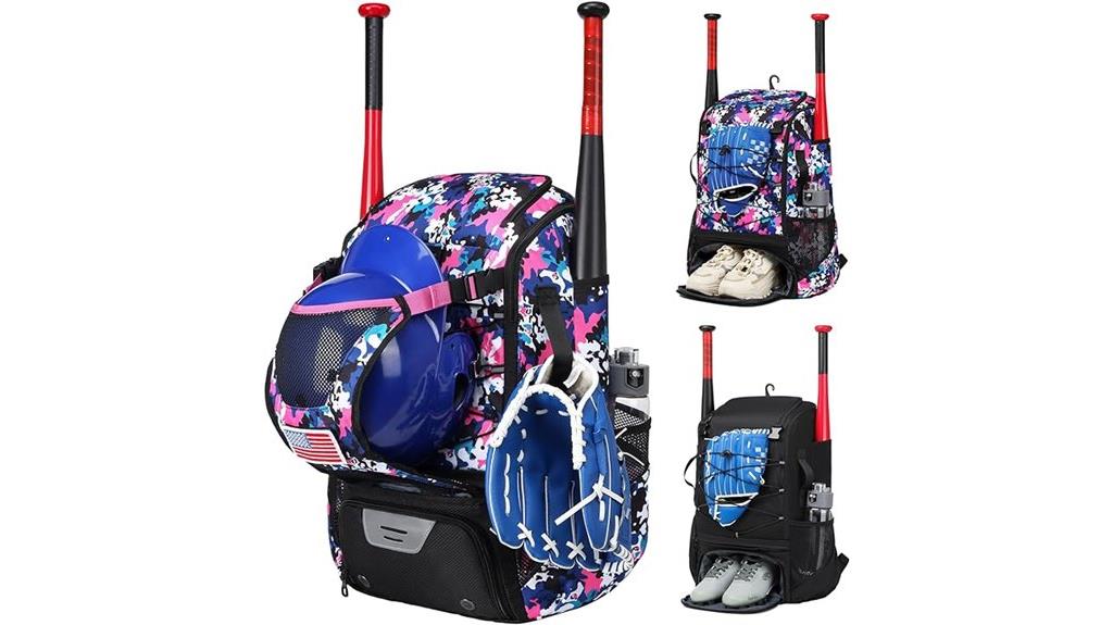 softball bag with accessories