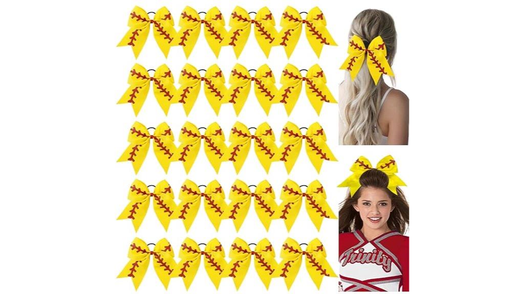 softball cheer hair bows