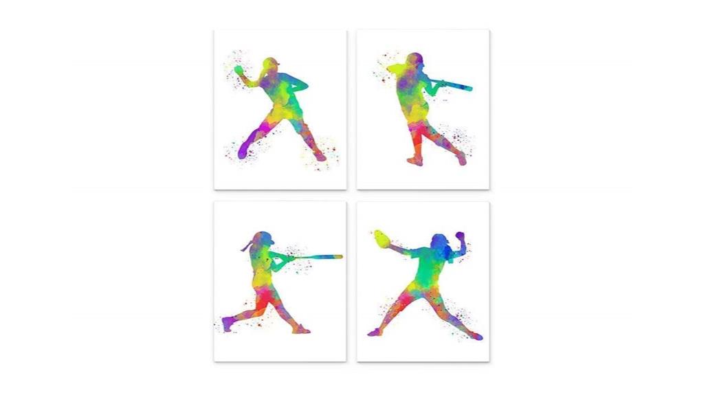 softball girl wall art