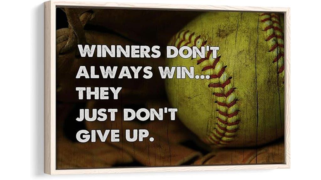 softball motivational canvas art