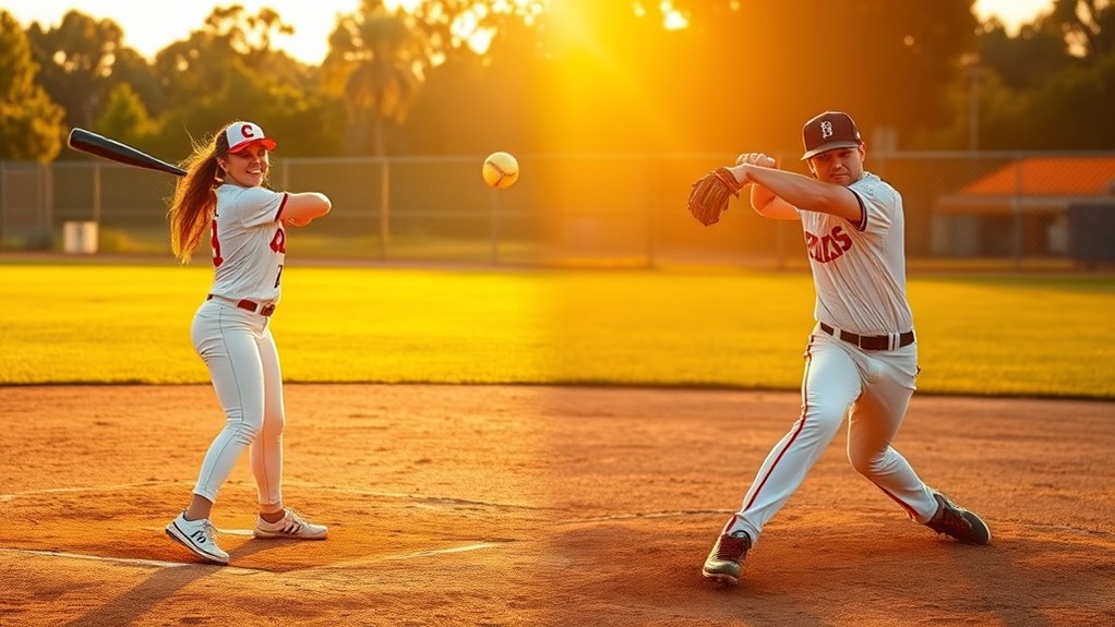 softball styles relaxed versus intense