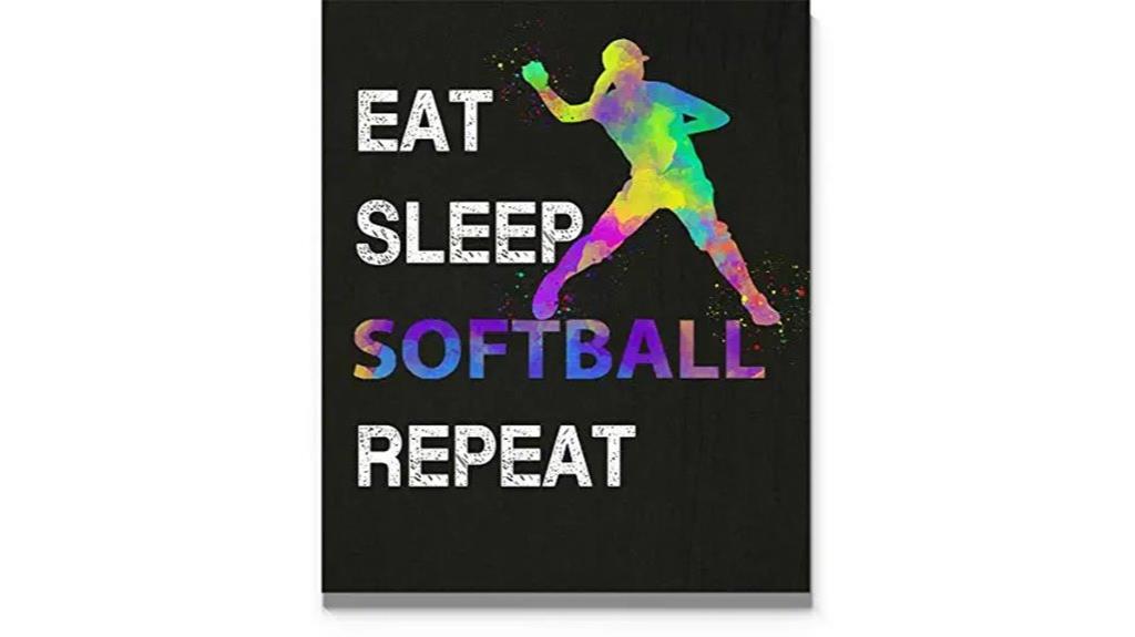 softball wall art poster