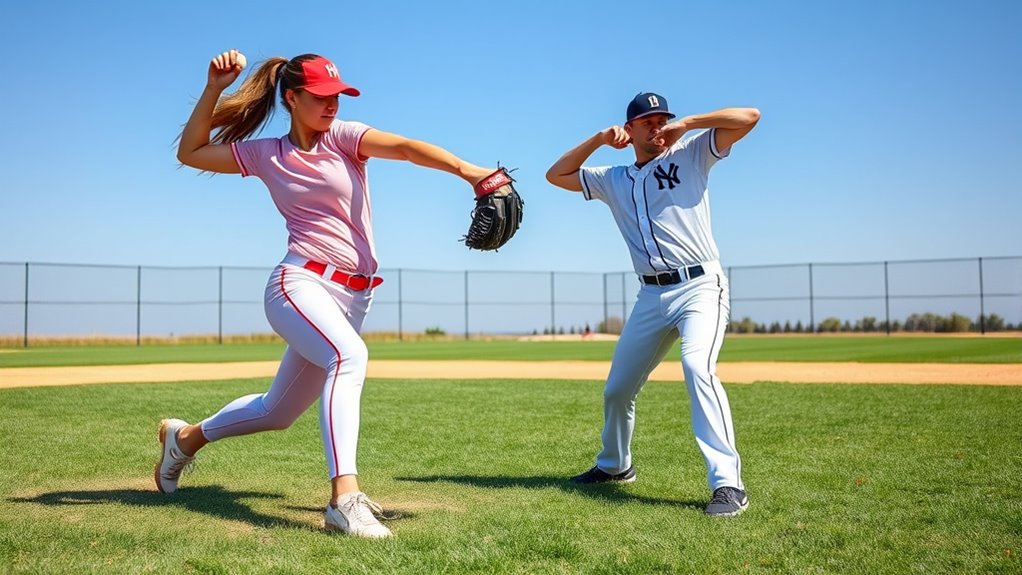 softball wind up baseball power