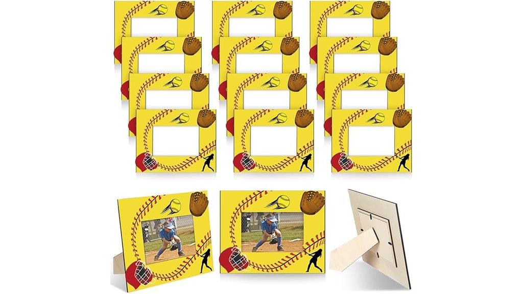 sports themed wooden photo frames