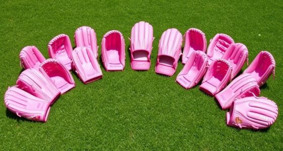stylish pink softball gloves