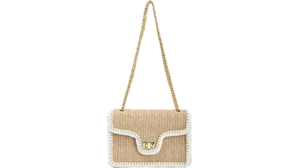 summer pearls raffia bag