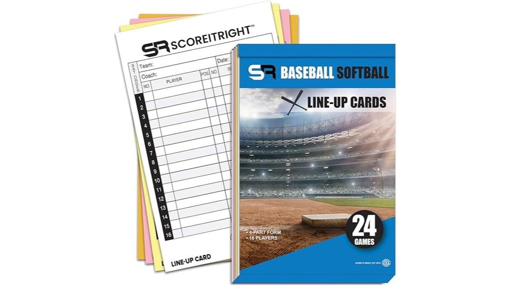 team lineup card details