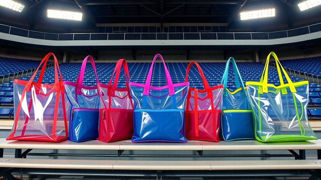 top clear softball tote bags