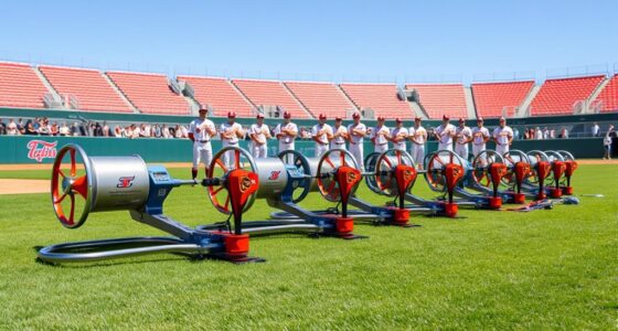 top three wheel pitching machines