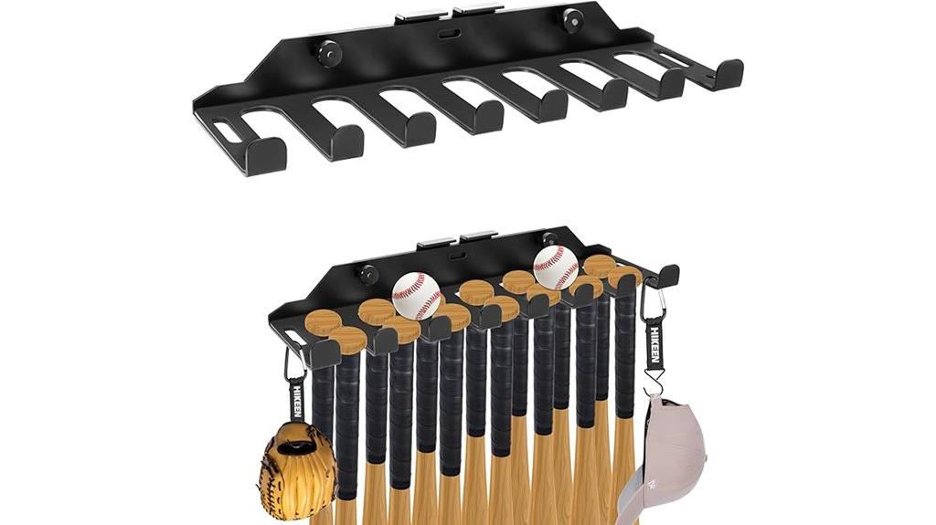 wall mounted steel bat rack