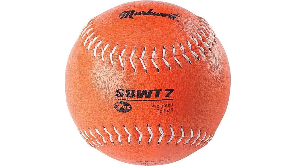 weighted softballs with leather